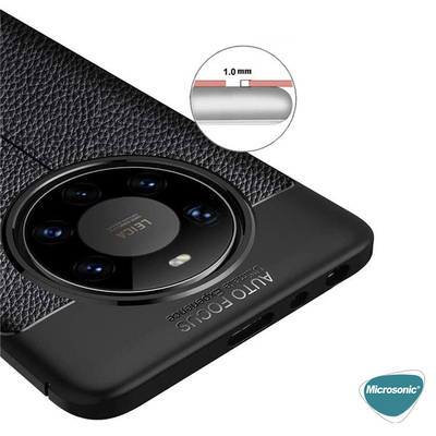 Microsonic Huawei Mate 40 Pro Kılıf Deri Dokulu Silikon Kırmızı