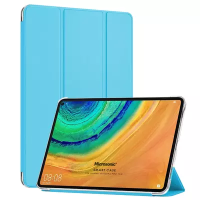 Microsonic Huawei MatePad 10.4'' Kılıf Slim Translucent Back Smart Cover Mavi