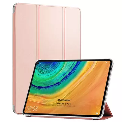 Microsonic Huawei MatePad 10.4'' Kılıf Slim Translucent Back Smart Cover Rose Gold