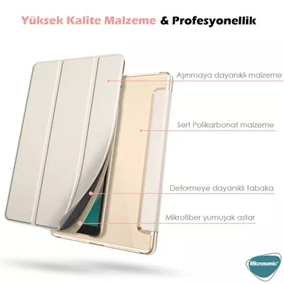 Microsonic Huawei MatePad T8 8'' Kılıf Slim Translucent Back Smart Cover Pembe