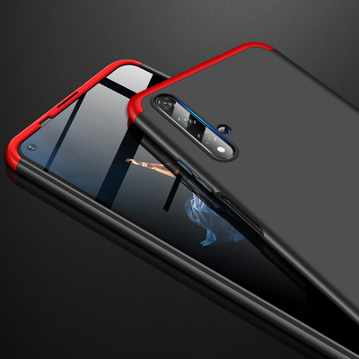 Microsonic Huawei Nova 5T Kılıf Double Dip 360 Protective AYS Siyah - Kırmızı
