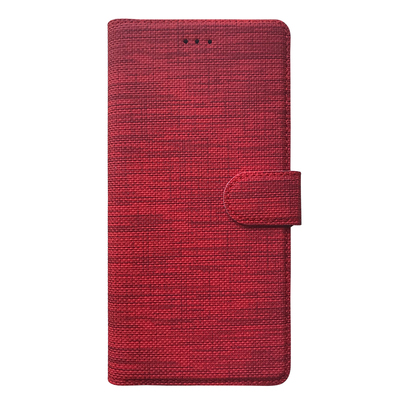 Microsonic Huawei P Smart 2019 Kılıf Fabric Book Wallet Kırmızı