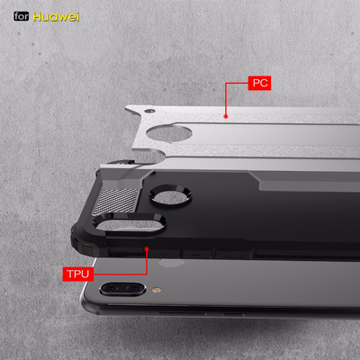 Microsonic Huawei P Smart 2019 Kılıf Rugged Armor Gümüş