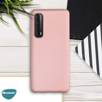 Microsonic Huawei P Smart 2021 Kılıf Matte Silicone Kırmızı