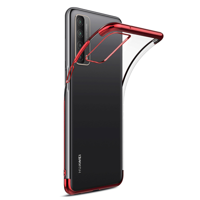 Microsonic Huawei P Smart 2021 Kılıf Skyfall Transparent Clear Kırmızı