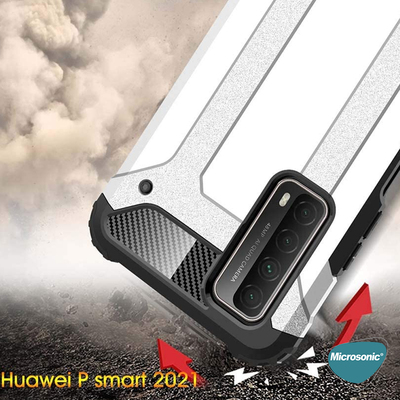 Microsonic Huawei P Smart 2021 Kılıf Rugged Armor Kırmızı