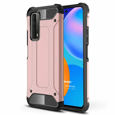 Microsonic Huawei P Smart 2021 Kılıf Rugged Armor Rose Gold