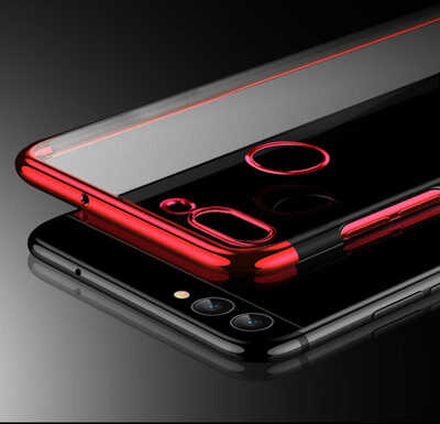 Microsonic Huawei P Smart Kılıf Skyfall Transparent Clear Kırmızı