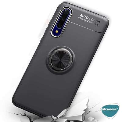 Microsonic Huawei P Smart Pro Kılıf Kickstand Ring Holder Siyah