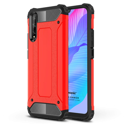 Microsonic Huawei P Smart S Kılıf Rugged Armor Kırmızı