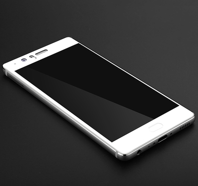 Microsonic Huawei P10 Plus Kavisli Temperli Cam Ekran Koruyucu Film Beyaz