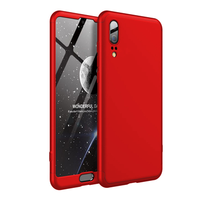 Microsonic Huawei P20 Kılıf Double Dip 360 Protective AYS Kırmızı