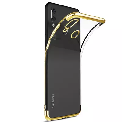 Microsonic Huawei P20 Lite Kılıf Skyfall Transparent Clear Gold