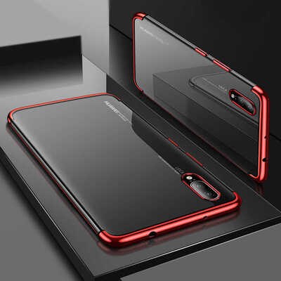 Microsonic Huawei P20 Lite Kılıf Skyfall Transparent Clear Kırmızı