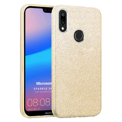 Microsonic Huawei P20 Lite Kılıf Sparkle Shiny Gold