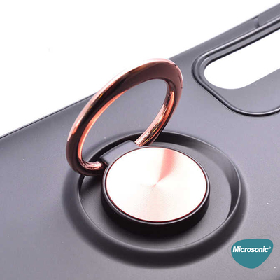 Microsonic Huawei P30 Pro Kılıf Kickstand Ring Holder Lacivert