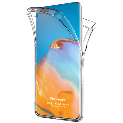 Microsonic Huawei P40 Kılıf Komple Gövde Koruyucu Silikon Şeffaf