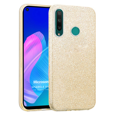 Microsonic Huawei P40 Lite E Kılıf Sparkle Shiny Gold