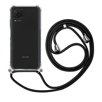 Microsonic Huawei P40 Lite Kılıf Neck Lanyard Siyah