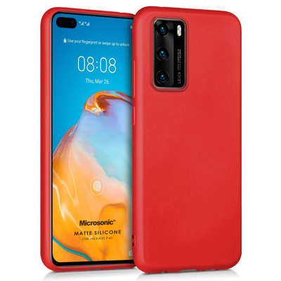 Microsonic Huawei P40 Kılıf Matte Silicone Kırmızı