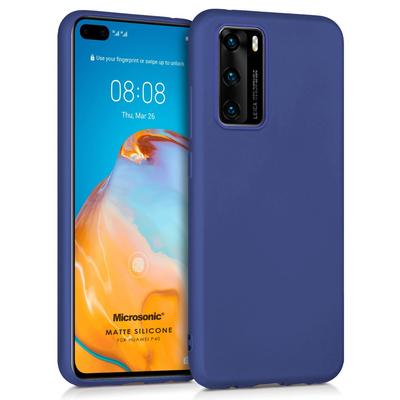 Microsonic Huawei P40 Kılıf Matte Silicone Lacivert