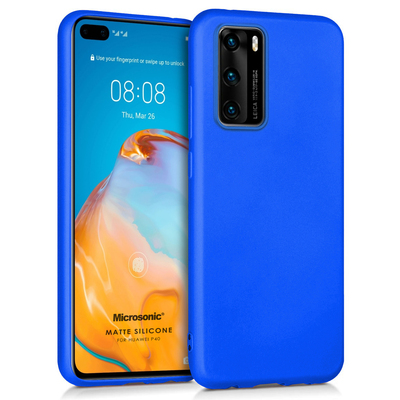 Microsonic Huawei P40 Kılıf Matte Silicone Mavi