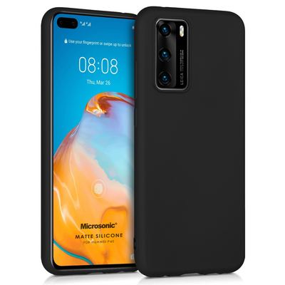 Microsonic Huawei P40 Kılıf Matte Silicone Siyah