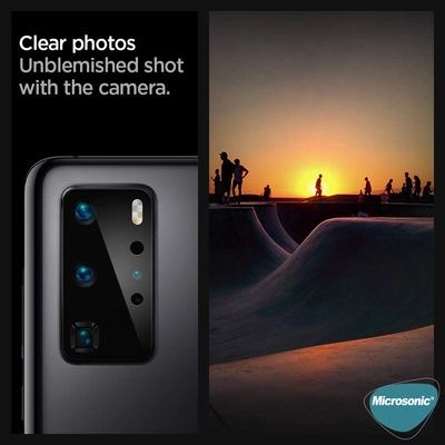 Microsonic Huawei P40 Pro Kamera Lens Koruma Camı V2 Siyah