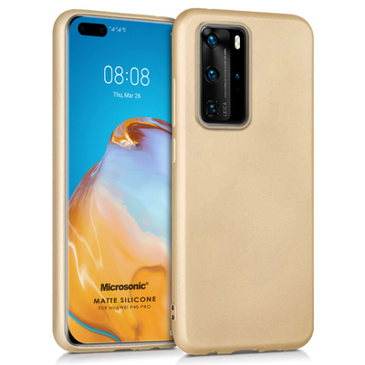 Microsonic Huawei P40 Pro Kılıf Matte Silicone Gold