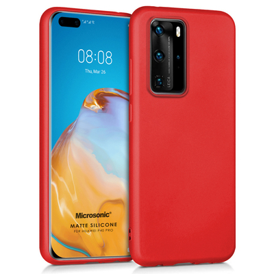 Microsonic Huawei P40 Pro Kılıf Matte Silicone Kırmızı