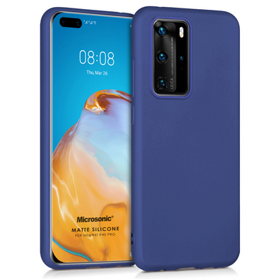 Microsonic Huawei P40 Pro Kılıf Matte Silicone Lacivert