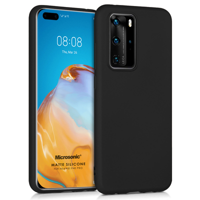 Microsonic Huawei P40 Pro Kılıf Matte Silicone Siyah