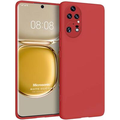 Microsonic Huawei P50 Pro Kılıf Matte Silicone Kırmızı