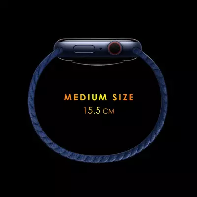 Microsonic Huawei Watch 3 Kordon, (Medium Size, 155mm) Braided Solo Loop Band Lacivert