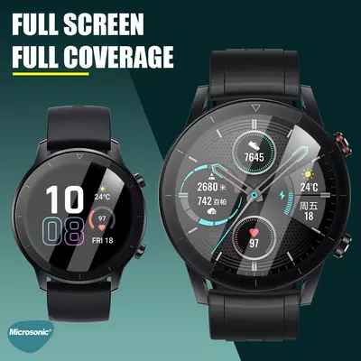 Microsonic Huawei Watch 4 Tam Kaplayan Nano Cam Ekran Koruyucu Siyah