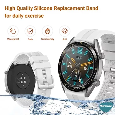 Microsonic Huawei Watch GT 3 Pro 46mm Titanyum Kordon, Silicone RapidBands Lacivert