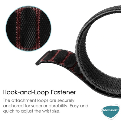Microsonic Huawei Watch GT Elegant Hasırlı Kordon Woven Sport Loop Siyah