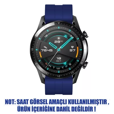 Microsonic Huawei Watch GT2 42mm Kordon, Silicone RapidBands Lacivert