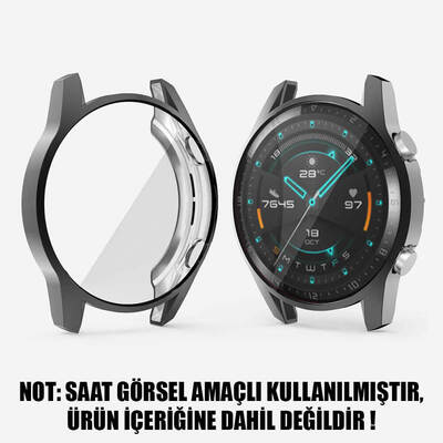 Microsonic Huawei Watch GT2 46mm Kılıf 360 Full Round Soft Silicone Siyah