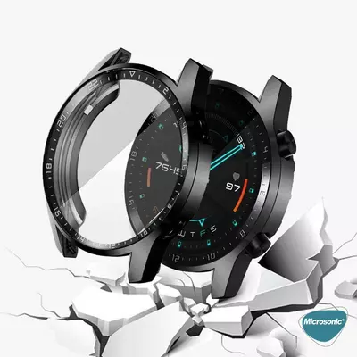 Microsonic Huawei Watch GT2 46mm Kılıf Matte Premium Slim WatchBand Siyah