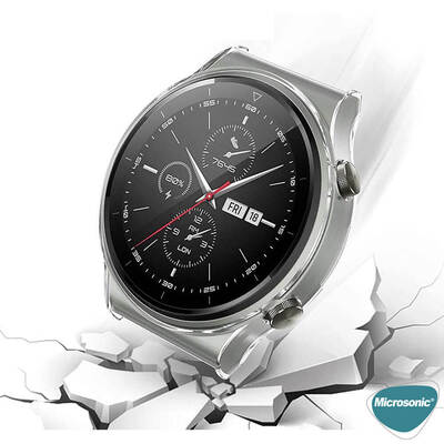 Microsonic Huawei Watch GT2 Pro Kılıf 360 Full Round Soft Silicone Şeffaf