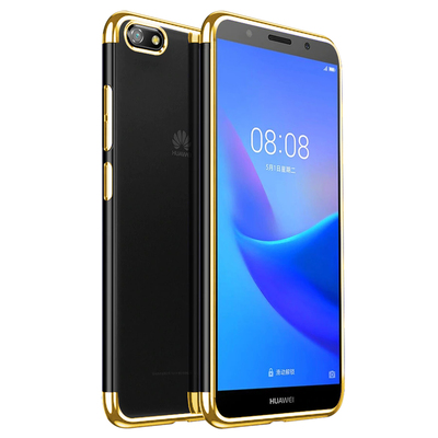 Microsonic Huawei Y5 2018 Kılıf Skyfall Transparent Clear Gold