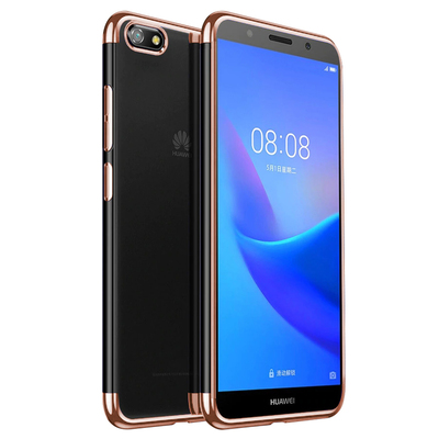 Microsonic Huawei Y5 2018 Kılıf Skyfall Transparent Clear Rose Gold