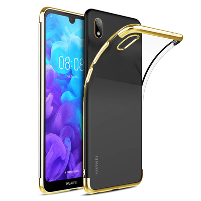 Microsonic Huawei Y5 2019 Kılıf Skyfall Transparent Clear Gold