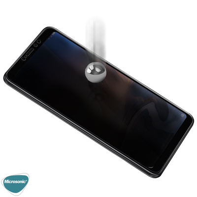 Microsonic Huawei Y5P Invisible Privacy Kavisli Ekran Koruyucu Siyah
