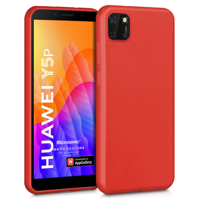Microsonic Huawei Y5P Kılıf Matte Silicone Kırmızı