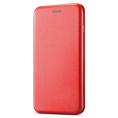 Microsonic Huawei Y6 2019 Kılıf Slim Leather Design Flip Cover Kırmızı