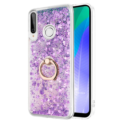 Microsonic Huawei Y6P Kılıf Glitter Liquid Holder Mor