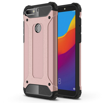 Microsonic Huawei Y7 2018 Kılıf Rugged Armor Rose Gold