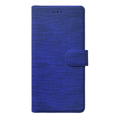 Microsonic Huawei Y7 2019 Kılıf Fabric Book Wallet Lacivert
